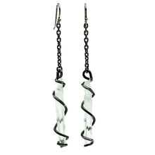 Load image into Gallery viewer, Quartz Earrings (Oxidized Silver)