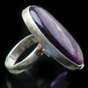 Fluorite and Sterling Ring- Size 7