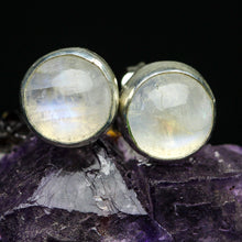 Load image into Gallery viewer, Rainbow Moonstone Stud Earrings