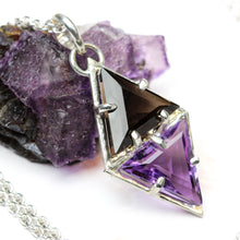 Load image into Gallery viewer, A new Beginning: Amethyst and Smoky Quartz Pendant