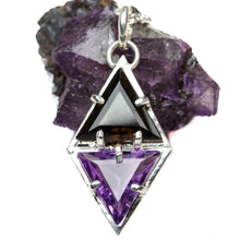 Load image into Gallery viewer, A new Beginning: Amethyst and Smoky Quartz Pendant