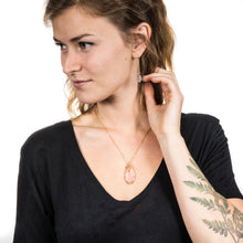 Load image into Gallery viewer, Love: Rose Quartz in Gold Pendant