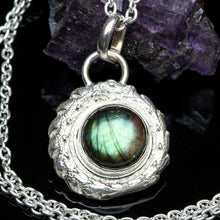Load image into Gallery viewer, Ouroboros Pendant medium labradorite