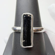 Load image into Gallery viewer, Black Tourmaline ring in sterling silver, size 9.5, front view