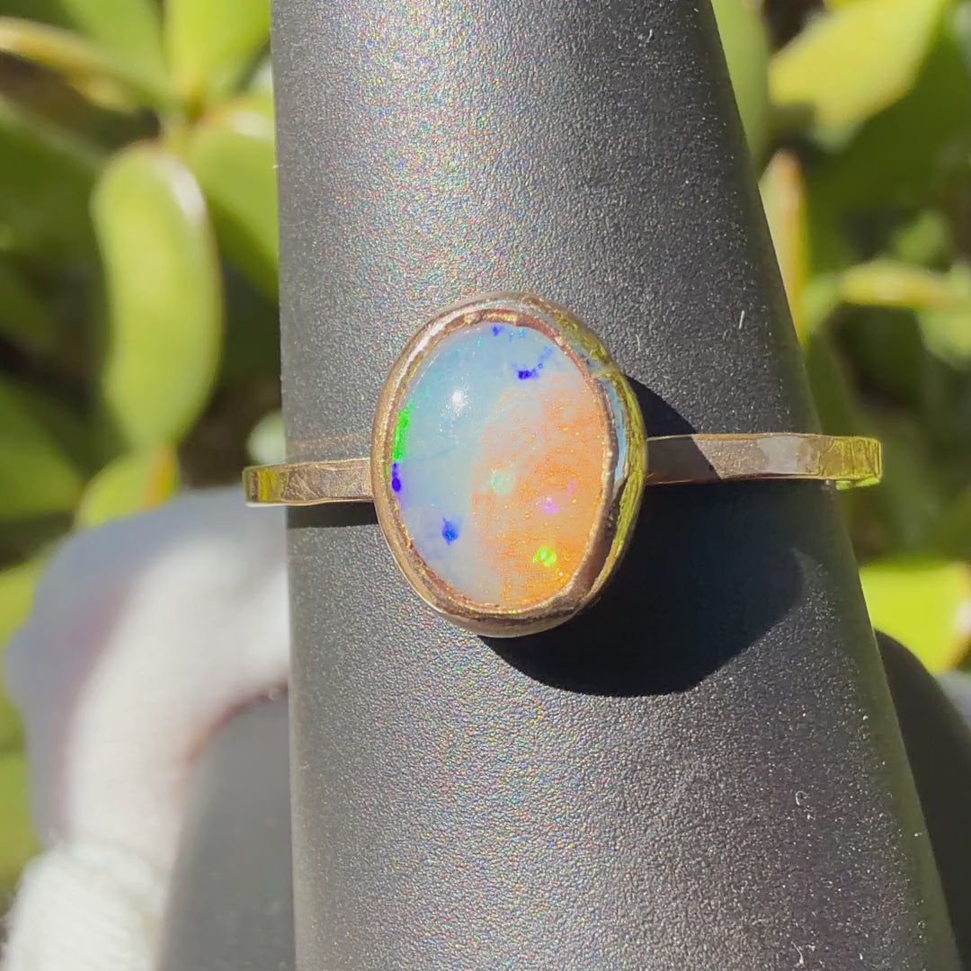 Opal ring turning on a ring display
