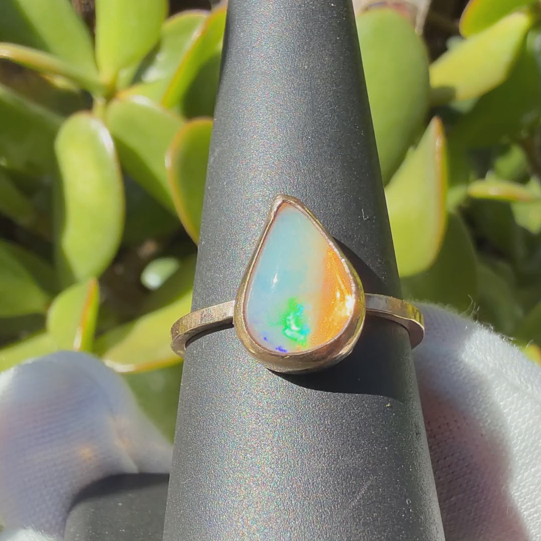 Opal ring turning on a ring display