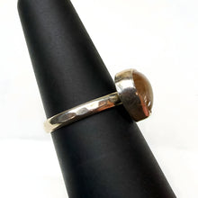 Load image into Gallery viewer, Rutilated quartz ring, side view showing the hammered sterling silver band