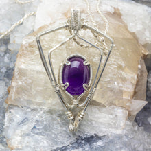 Load image into Gallery viewer, Shield of Protection: Amethyst Pendant Silver