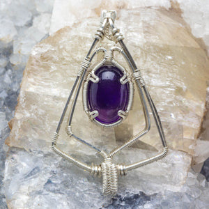 Shield of Protection: Amethyst Pendant Silver