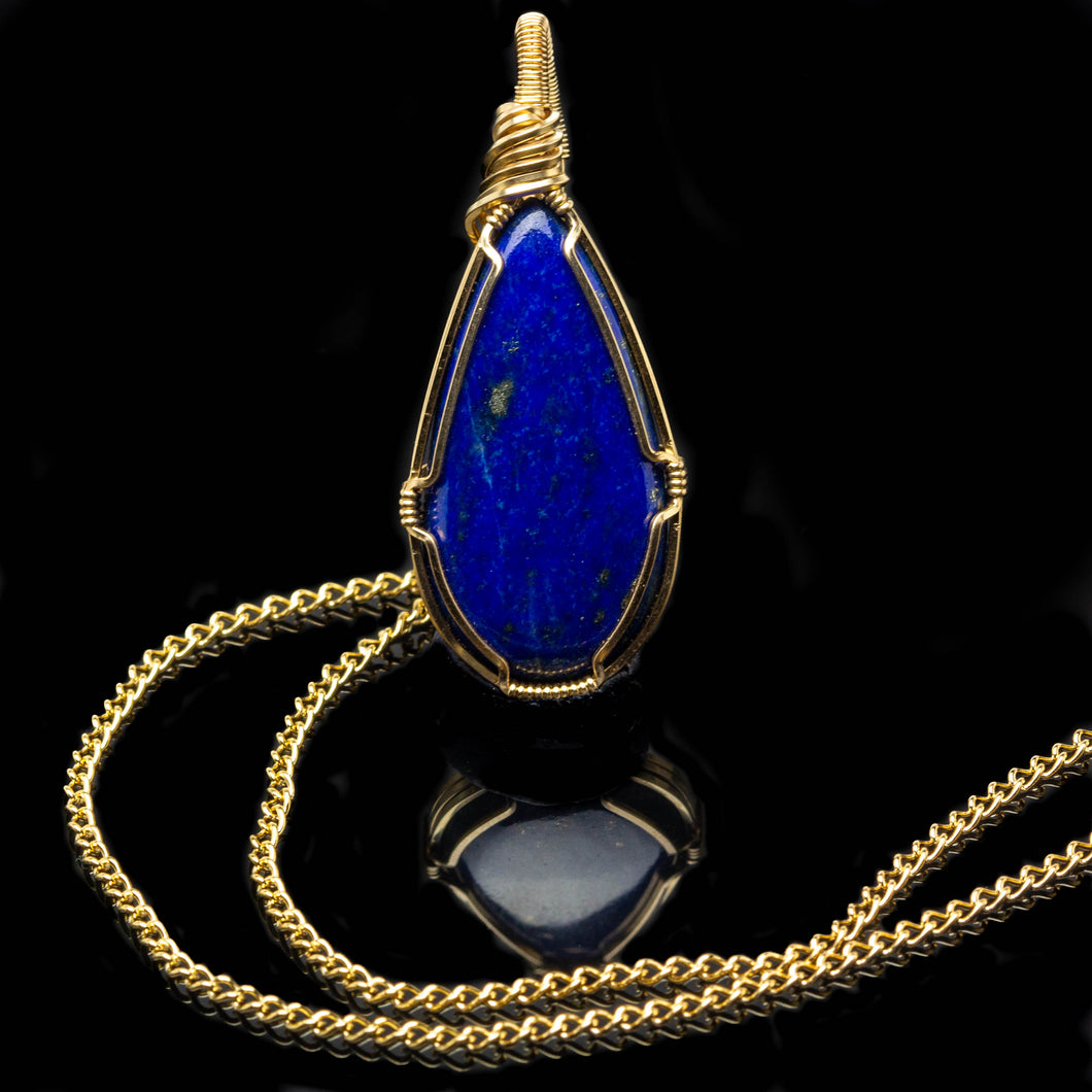 Royalty: Gold Lapis Lazuli Pendant