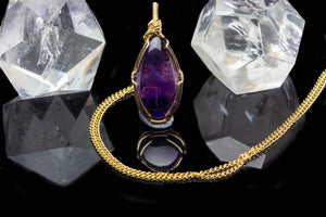 Protection: Gold Amethyst Pendant