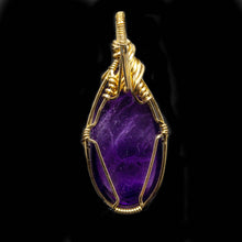 Load image into Gallery viewer, Protection: Gold Amethyst Pendant