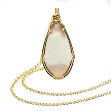 Load image into Gallery viewer, Love: Rose Quartz in Gold Pendant