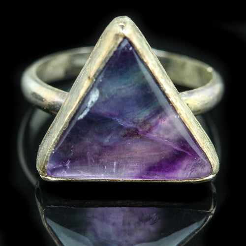 Fluorite and Sterling Ring- Size 5
