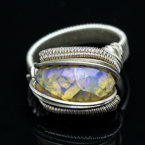 Opal and Sterling Ring- Size 6