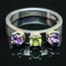 Load image into Gallery viewer, Peridot and Amethyst Ring- Size 6.5