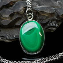 Load image into Gallery viewer, Malachite Pendant and Sterling Pendant
