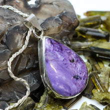 Load image into Gallery viewer, Starry Night: Charoite and Sterling Necklace