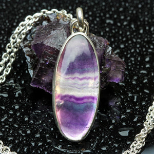 Fluorite and Sterling Pendant