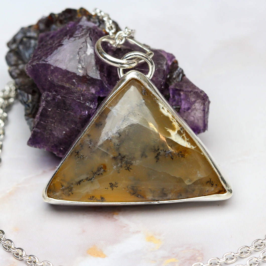 Natures Bliss: Dendritic Agate and Sterling Pendant